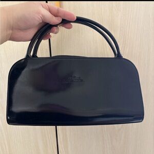 Vintage Longchamp Black Patent Top-Handle Satchel